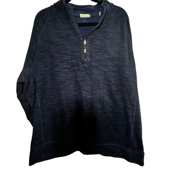 Tommy Bahama Jeans Reversible Dark Blue 1/4 Zip Mens Pullover Sweater Size XXL - Picture 1 of 14